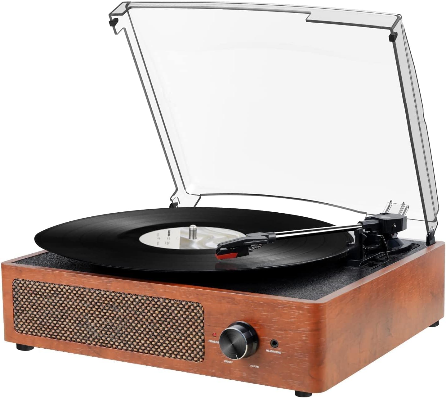 Bluetooth Turntable Vinyl Account Player with Speakers, 3 Speed Belt Driven Vintage Player for Entertainment AUX in RCA Out