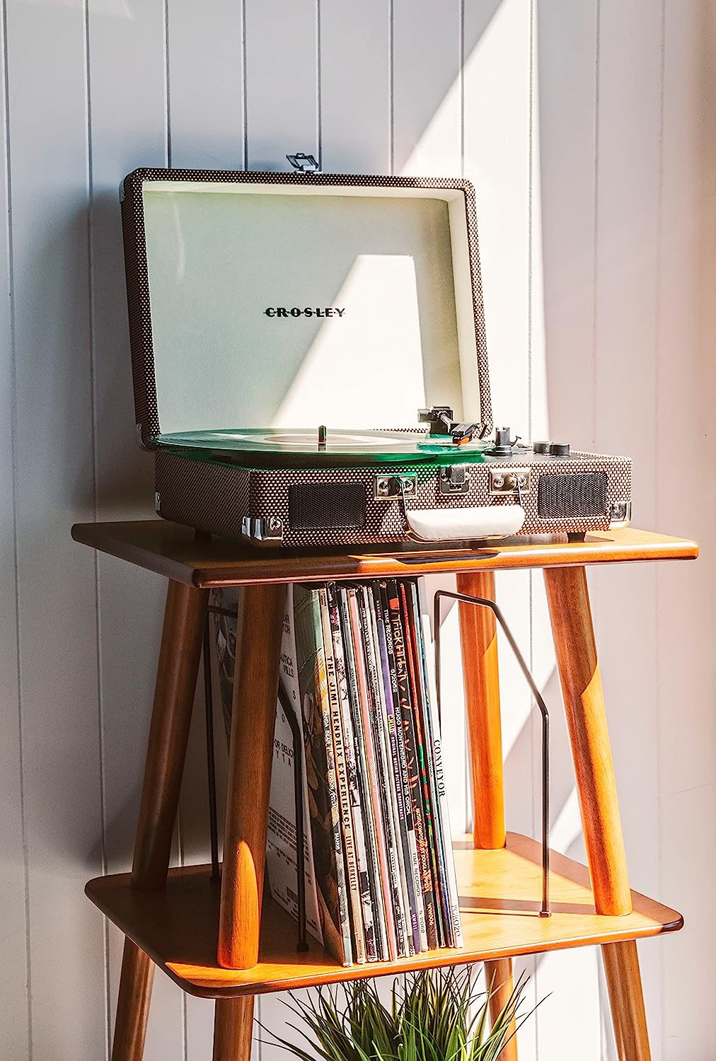 Crosley CR8005F-MT Cruiser Plus Vintage 3-Speed Bluetooth in/Out Suitcase Vinyl Record Player Turntable, Mint