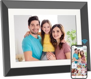 FULLJA 10 inch WIFI Digital Picture Frame Touch Screen IPS HD Display, Smart Digital Photo Frame, 16GB Storage, Auto-Rotate, Motion Sensor, Share Photos and Videos via iOS or Android App, Email, Cloud