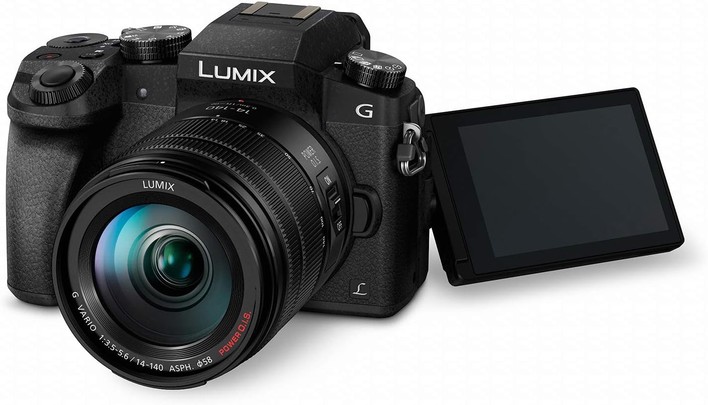 Panasonic LUMIX G7 4K Digital Camera, with LUMIX G VARIO 14-42mm Mega O.I.S. Lens, 16 Megapixel Mirrorless Camera, 3-Inch LCD, DMC-G7KK (Black)