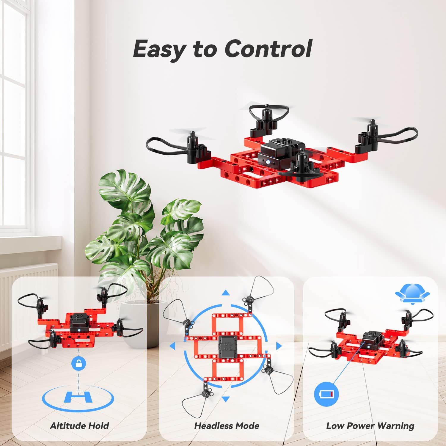 TECHVIO Drone for Kids, 5-IN-1 DIY Drone Building Kits, Mini Drone for Beginner with 3D Flips, Altitude Hold, Headless Mode,3 Speeds, Creative Educational Learning STEM Building Block Toy, Best Birthday Gifts for Boys Girls & Children