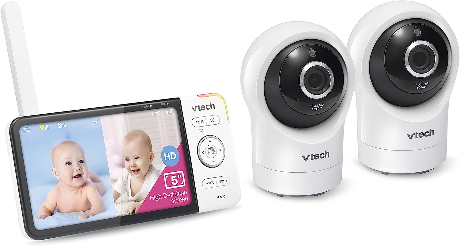VTech RM5764HD 1080p Smart WiFi Remote Access Baby Monitor, 360° Pan & Tilt, 5