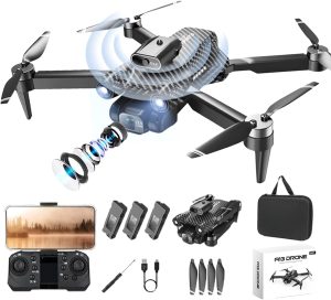 FLYVISTA Mini Drone with Camera for Adults Kids, 1080P WiFi FPV Camera Drone with 3 Batteries, One-Click Take Off/Landing, Altitude Hold, Headless Mode, 360° Flips, 3-Gear Speeds, Emergency Stop, Carrying Case, Toys Gifts for Kids and Adults Beginner