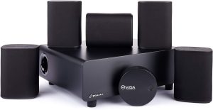 Platin Milan 5.1 Surround Sound System – Wireless Home Theater System for Smart TVs – WiSA Certified – with WiSA SoundSend Transmitter Included