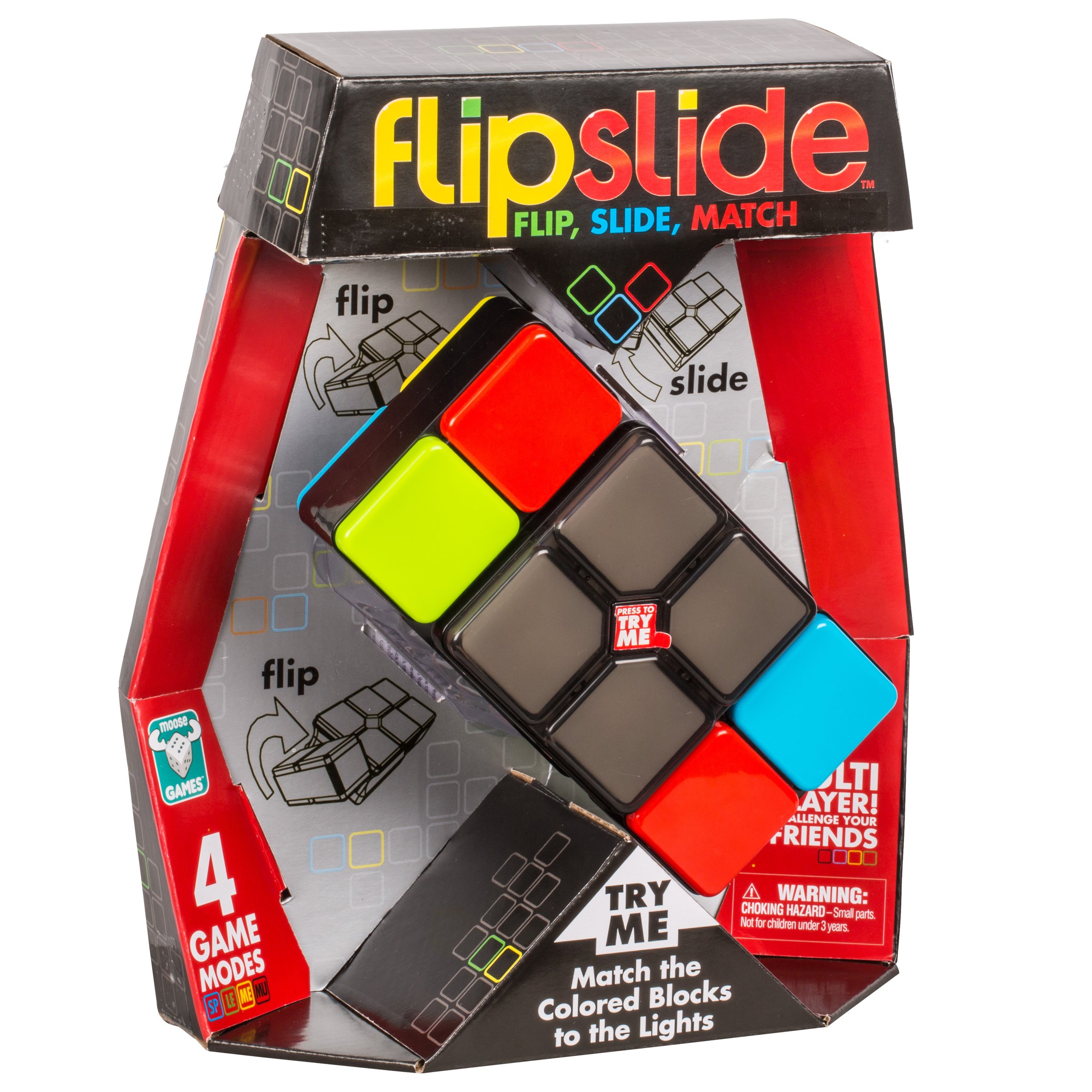 Flipslide Game - Electronic Handheld Game | Addictive Multiplayer Puzzle Game of Skill | Flip, Slide & Match Colors to Beat the Clock | 4 Thrilling Game Modes | Ages 8+ | Includes Batteries