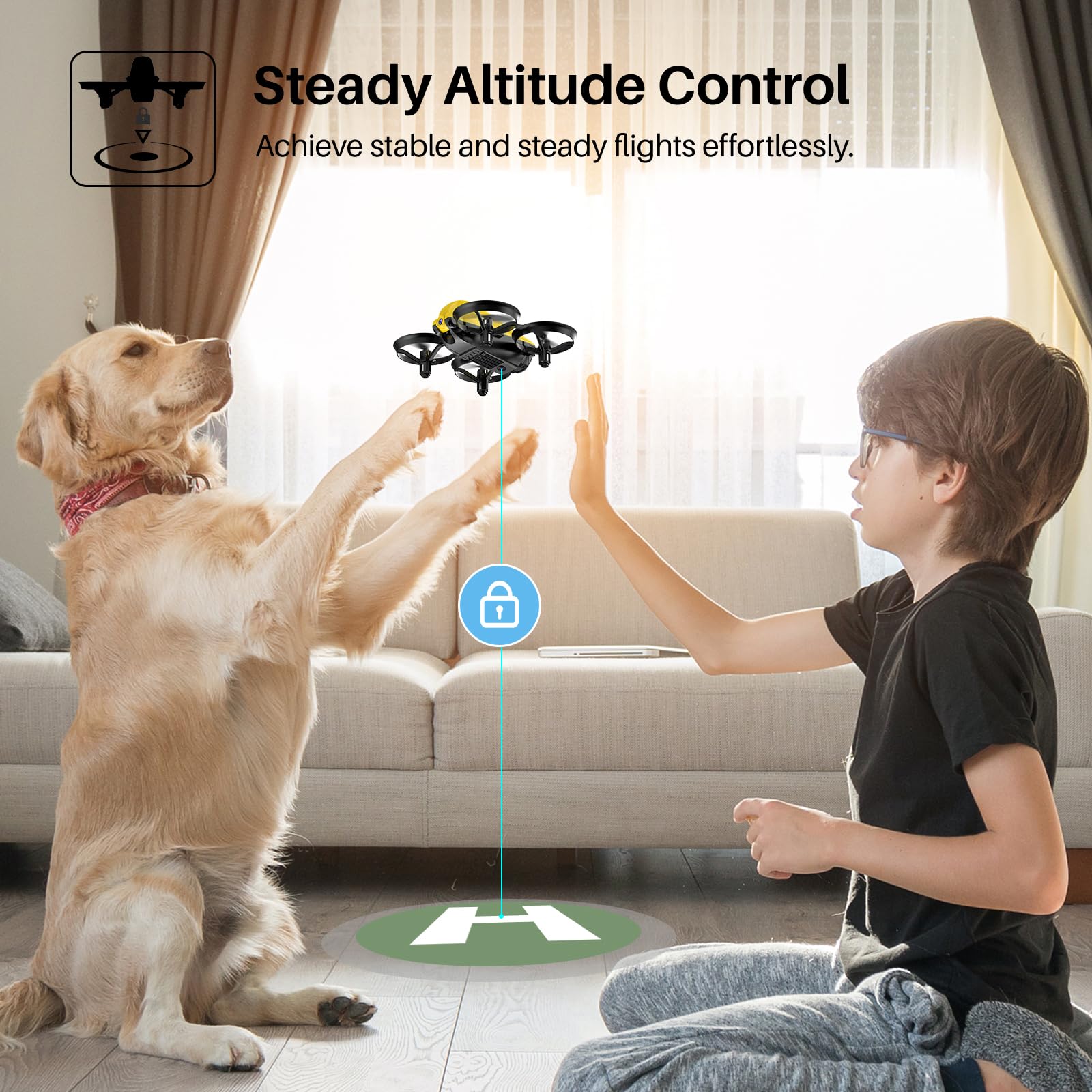 SIMREX X700 Drone with 720 HD Camera, WiFi FPV Live Video, 6-Axis RC Quadcopter, Altitude Hold & Headless Mode, Optical Flow Positioning, One Key Take Off/Land App Control with 360°Flip for Beginners