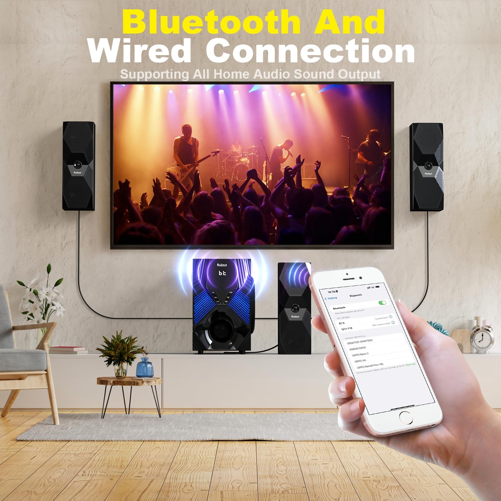 Bobtot Home Theater Systems Surround Sound System for TV - 1000W 8