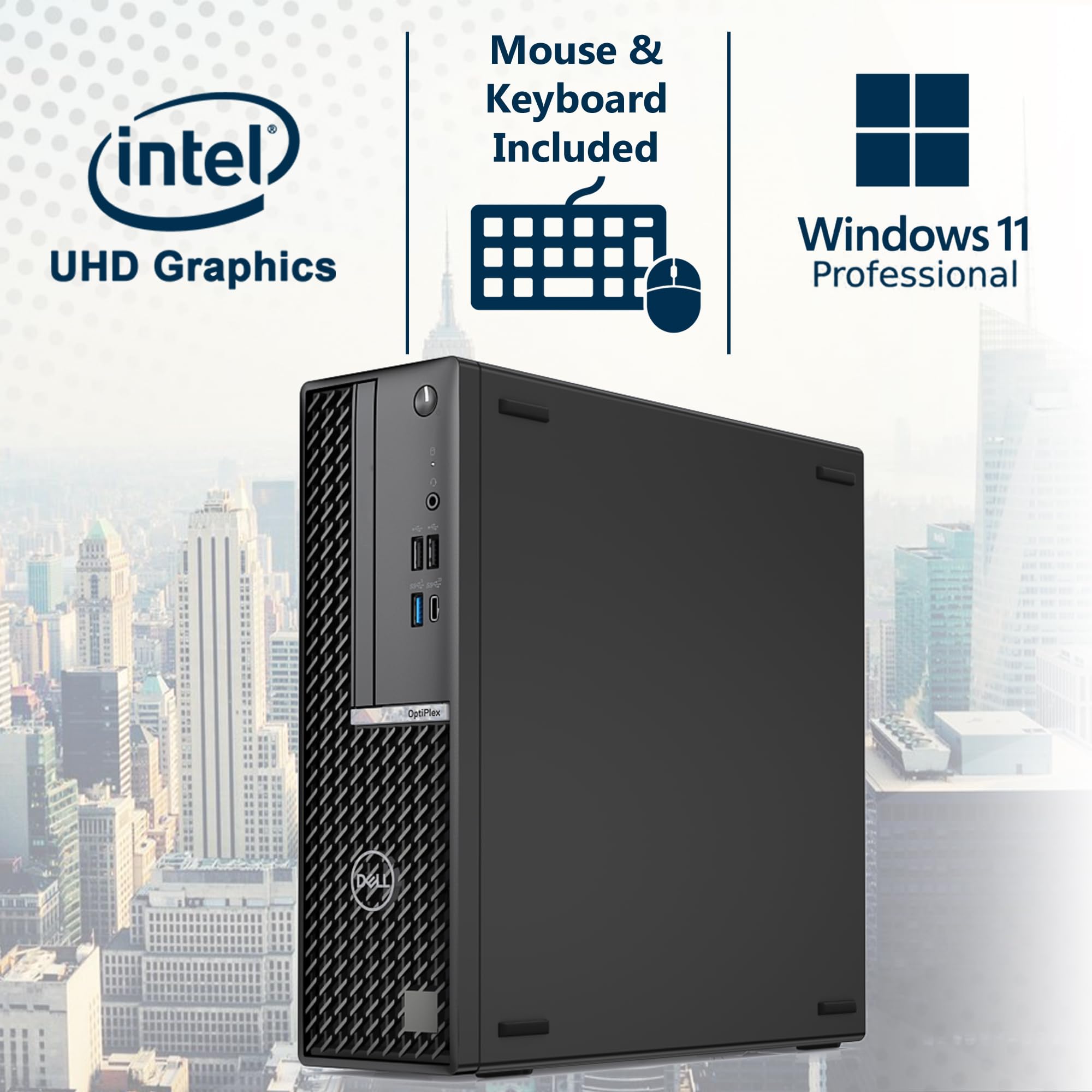 Dell Optiplex 7020 7000 SFF Intel i5-14500 (14 Cores, Beats Intel i7-13700T), 8GB DDR5, 256GB NVMe, RJ-45, DP Port, HDMI, Wired KB & Mouse, W11P, 3YR, Business Desktop