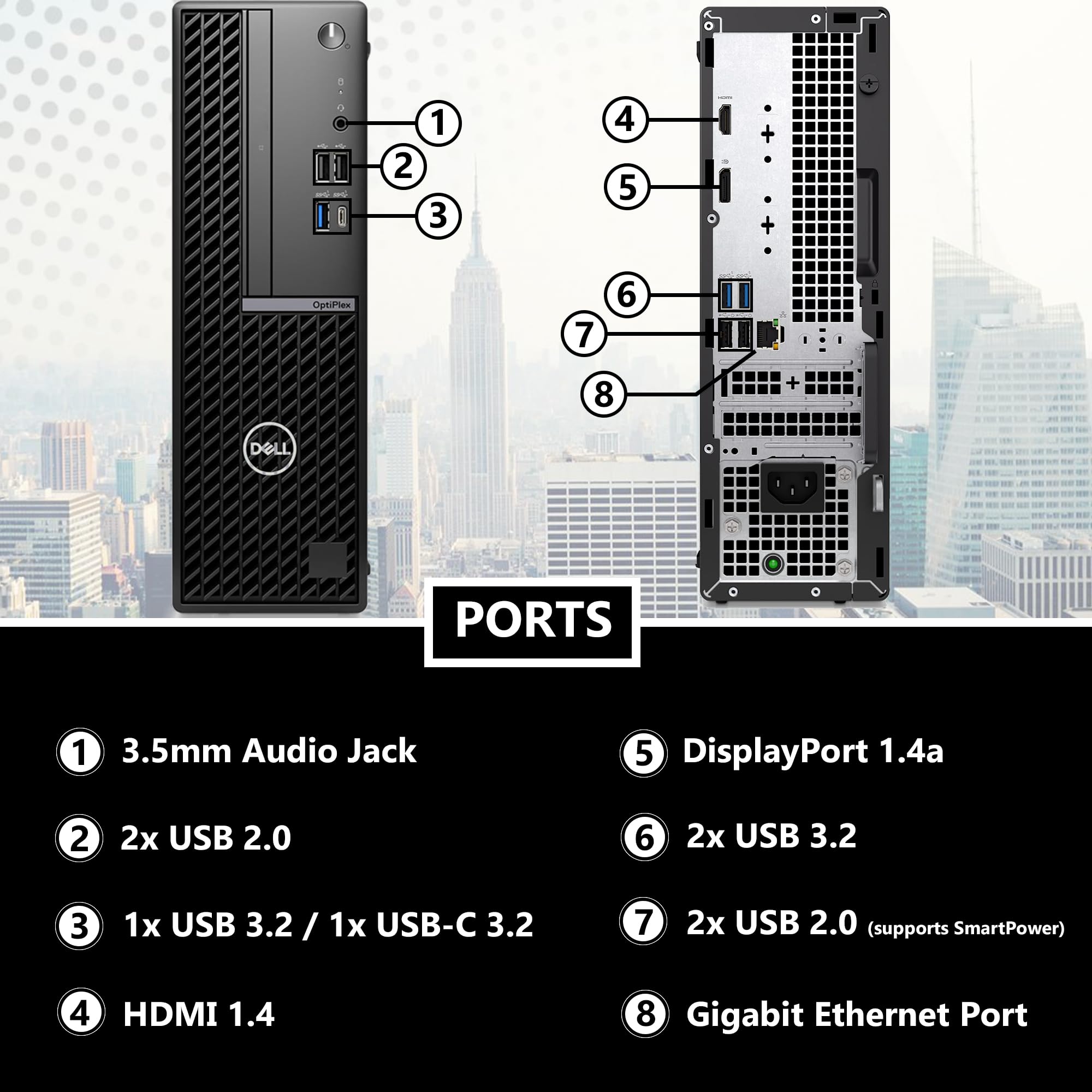 Dell Optiplex 7020 7000 SFF Intel i5-14500 (14 Cores, Beats Intel i7-13700T), 8GB DDR5, 256GB NVMe, RJ-45, DP Port, HDMI, Wired KB & Mouse, W11P, 3YR, Business Desktop