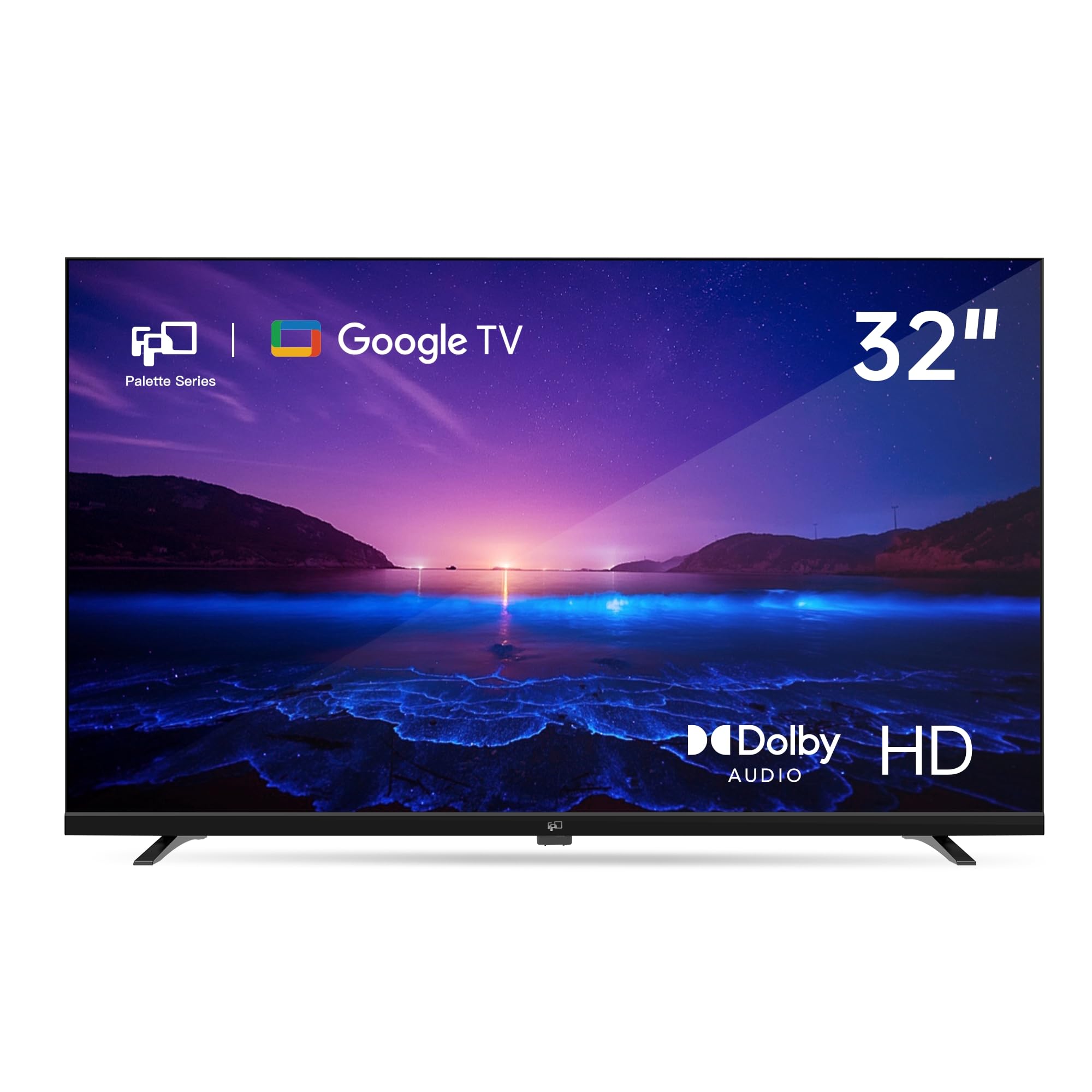 FPD 32-inch Smart TV Google TV HD 720p with Google Play and Google Cast Built-in, HDR 10, Dolby Audio, Voice Remote, Stream Live TV(Palette-Series, CG32-P3, 2024 Model)