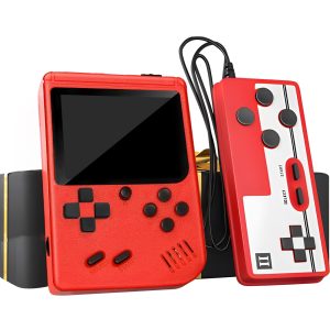 Handheld Game Console-Retro Game Console,400 Handheld Classic Games, 3 inch LCD Screen and Additional Controller,Support for Connecting TV and Two Players(Red)