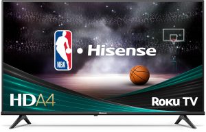 Hisense 32-Inch Class A4 Series HD 720p Smart Roku TV with Alexa Compatibility (32A4HNR, 2024 Model) – Dolby Audio, Slim Bezel Design, Google Assistant