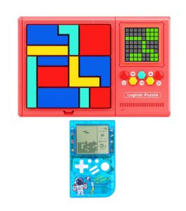 HLF Smart Electronic Puzzle Block Game Console 500 Game Levels Desktop Maze Multi Mode Game PK Training Concentration/Logical Thinking Parent Child Interactive Toys Child/boy/Girl Gifts (Black)