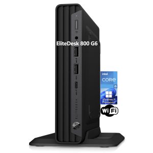 HP EliteDesk 800 G6 Business Mini PC Desktop Computer, Intel Hexa-Core i5-10400 (Beat i7-8700), 32GB DDR4 RAM, 1TB PCIe SSD, WiFi, Bluetooth, Type-C, Keyboard & Mouse, Windows 11 Pro, Tilsiy Cable