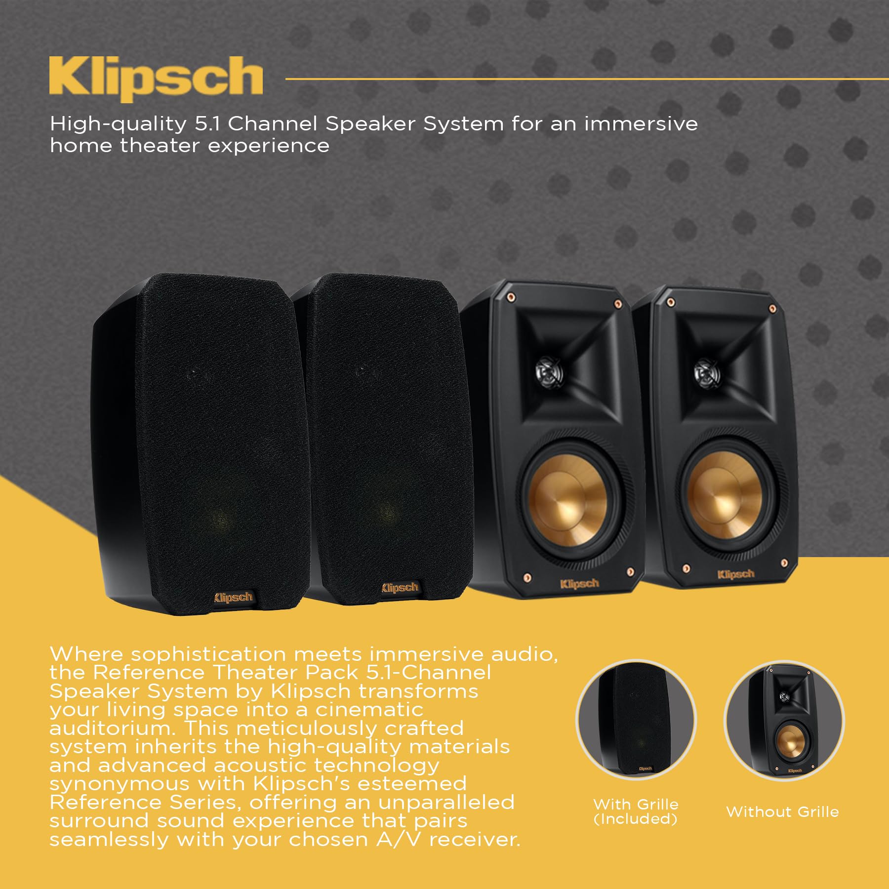 Klipsch Reference Theater Pack 5.1-Channel Speaker System + Onkyo TX-SR3100 80W 5.2-Channel AV Receiver