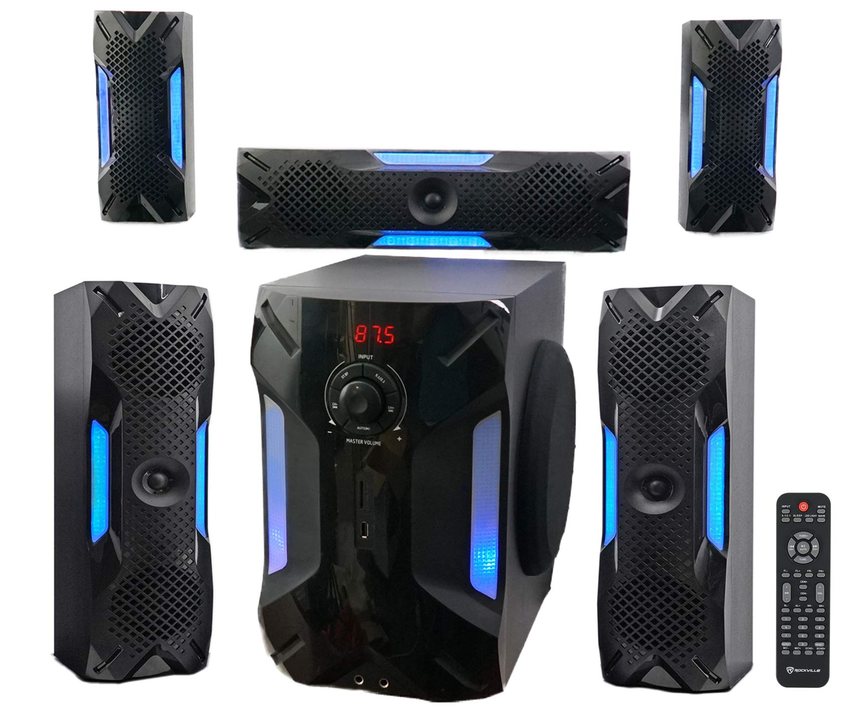 Rockville HTS820 1500W 5.1 Channel Home Theater System with 8