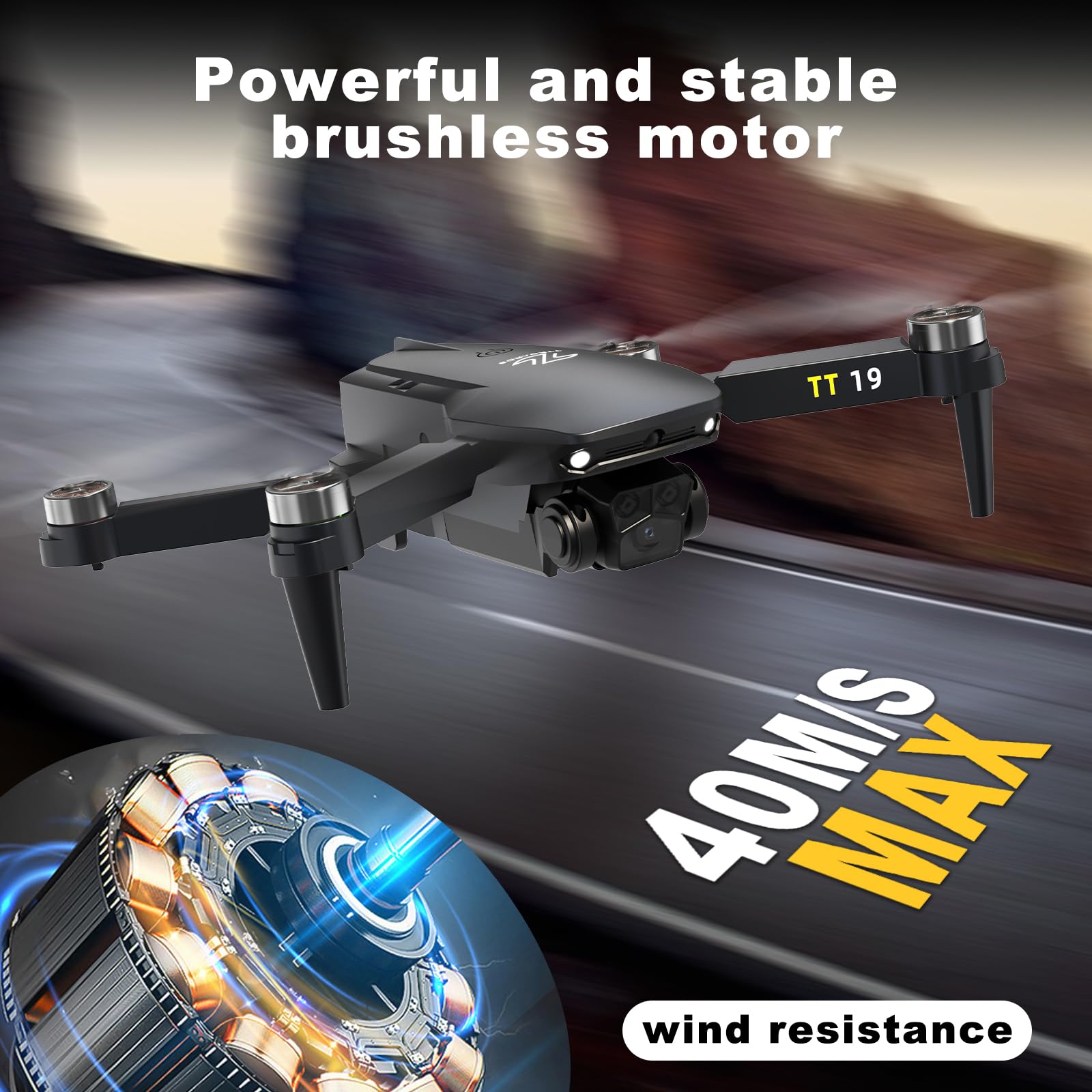 Drone wtih Camera For Beginners Obstacle Avoidance RC Drone for Adults Brushless Motor 1080P HD Camera 5G Wifi FPV Foldable Mini Quadcopter 3D Flips Altitude Hold TT19 UAV with Propeller Guards