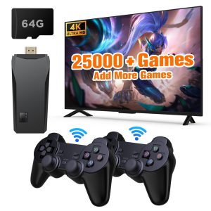 JAnimauxx Wireless Retro Game Console with 25000 Games, Plug and Play Video Game Console for TV, Portable Game Console Stick 4K HDMI-Output, Game Emulator Console with Game System, hyper base m8