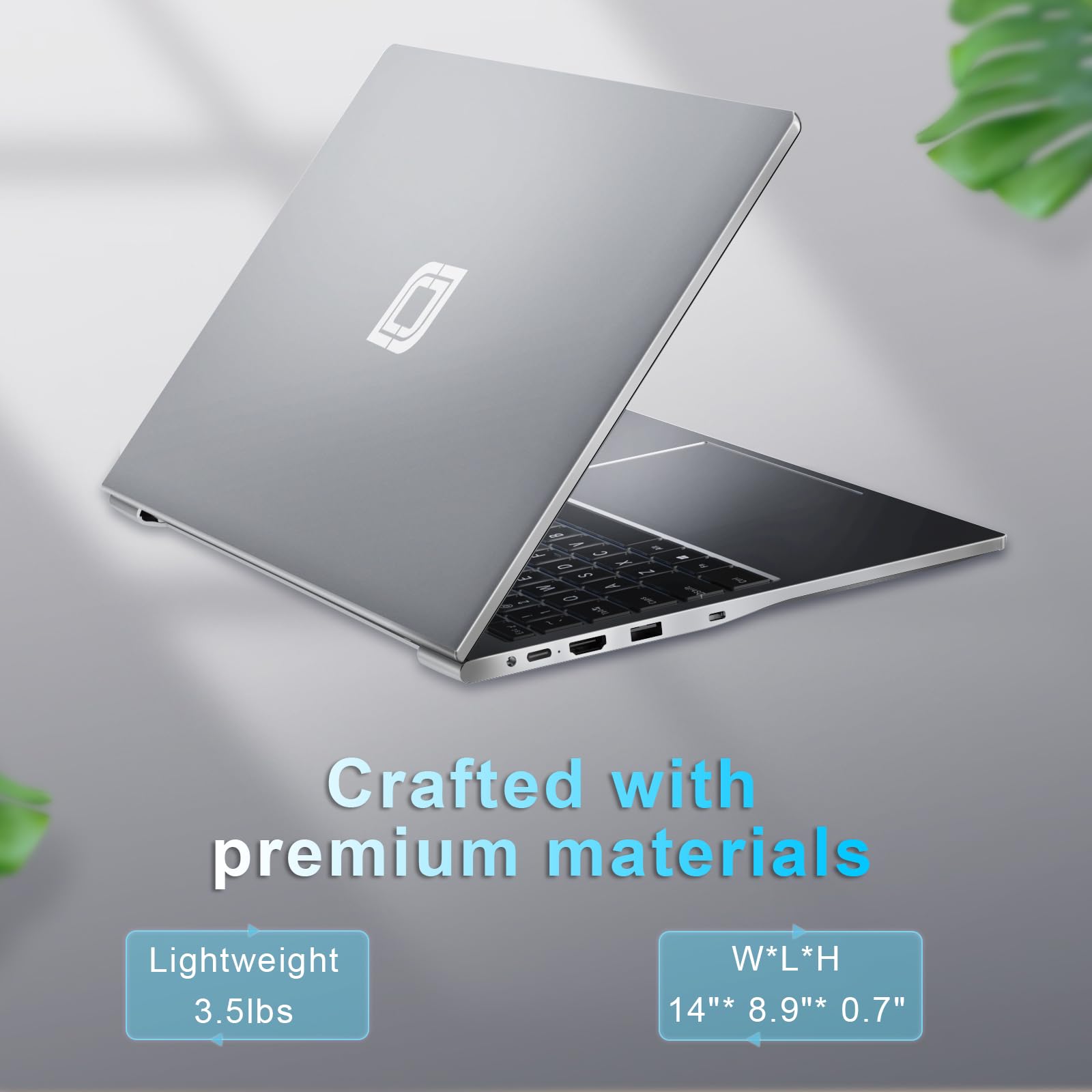 jumper Laptop, 12th i5-12450H (Up to 4.4GHz), 16GB DDR4 512GB NVME SSD, 15.6 Inch Laptops with FHD IPS Screen, Bluetooth5.1, 62.7Wh Battery, USB3.2 * 3, 4 Stereo Speakers, 2 Memory Slots.