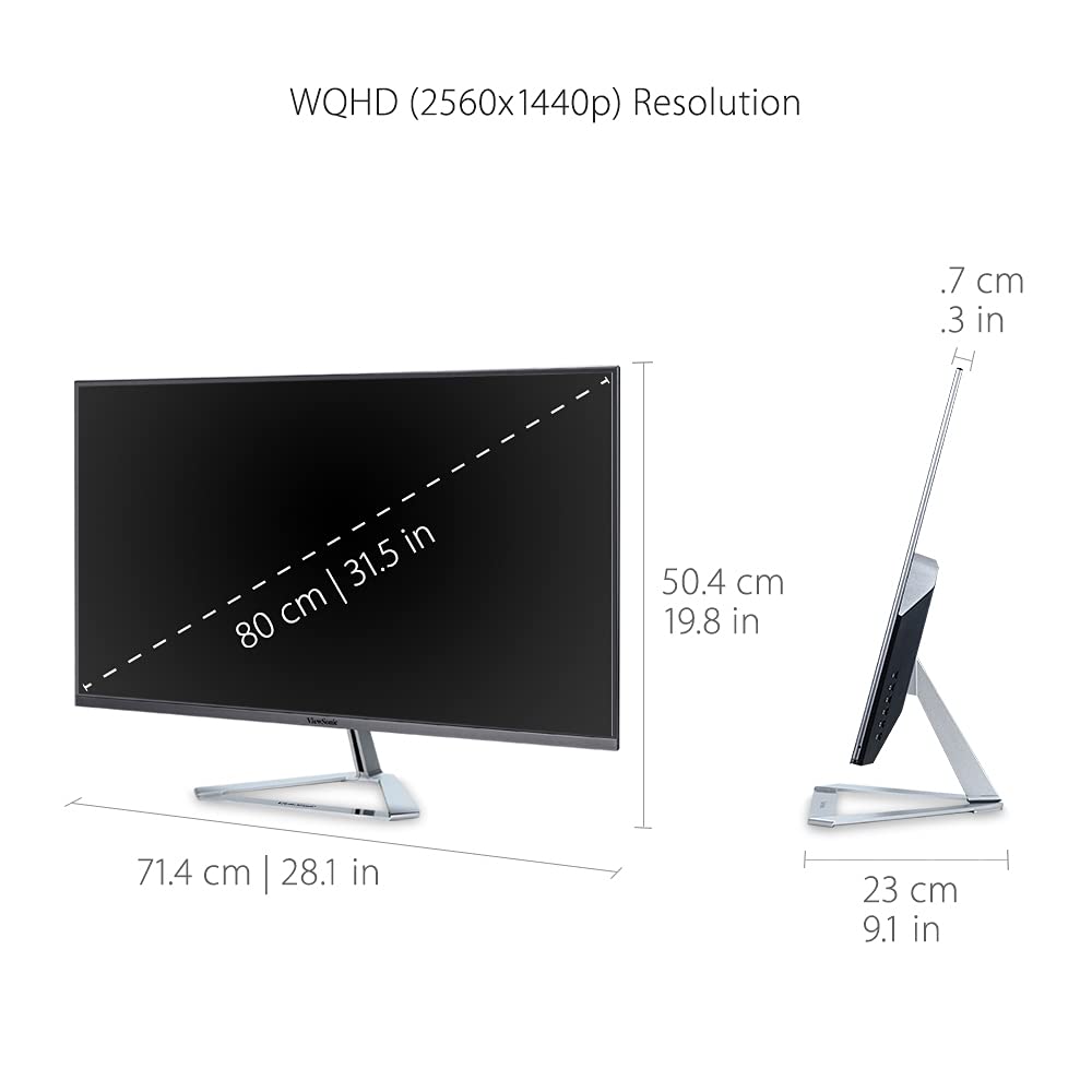 ViewSonic VX3276-MHD 32 Inch 1080p Widescreen IPS Monitor with Ultra-Thin Bezels, Screen Split Capability HDMI and DisplayPort