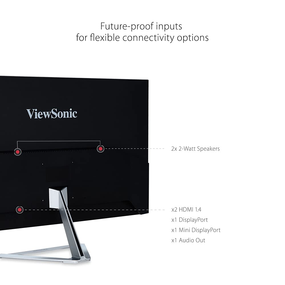 ViewSonic VX3276-MHD 32 Inch 1080p Widescreen IPS Monitor with Ultra-Thin Bezels, Screen Split Capability HDMI and DisplayPort