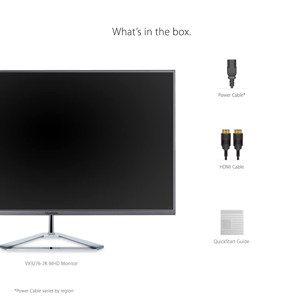 ViewSonic VX3276-MHD 32 Inch 1080p Widescreen IPS Monitor with Ultra-Thin Bezels, Screen Split Capability HDMI and DisplayPort