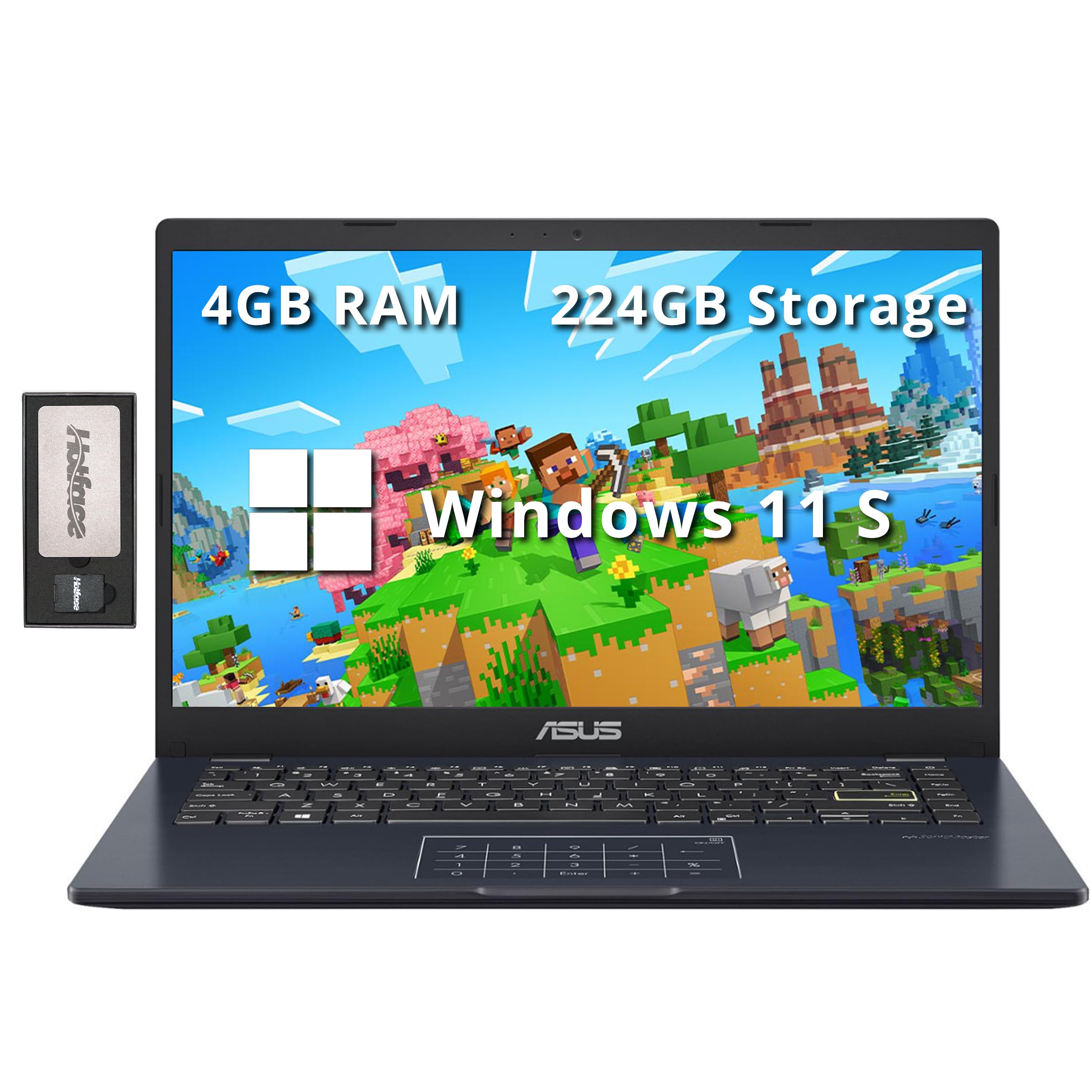 ASUS E410 Intel Celeron N4020 4GB 64GB 14-Inch HD LED Win 10 Laptop (Star Black)