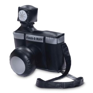 Inflatable Camara | Inflatable Clown Camera | Paparazzi & Photobooth Props | Oversized Camera Prop | Black/Silver | 10H x 7.5W x 5.5D Inches