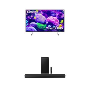 SAMSUNG 43-Inch Class Crystal UHD 4K DU7200 Series HDR Smart TV w/Object Tracking Sound Lite, PurColor, Motion Xcelerator, Mega Contrast, Q-Symphony (UN43DU7200, 2024 Model)