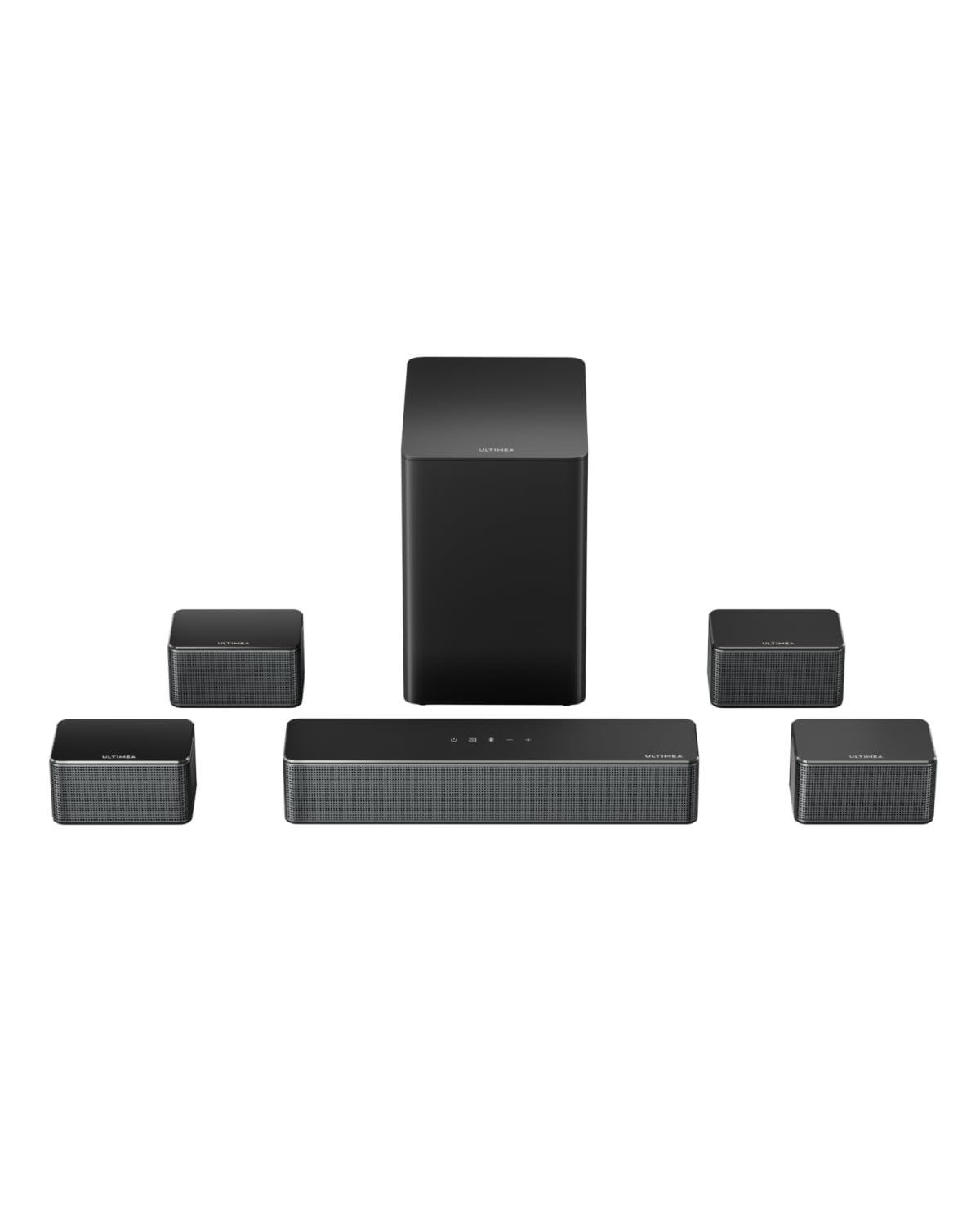 ULTIMEA 7.1ch Soundbar with Wireless Subwoofer, Virtual Surround Sound System for TV, App Control, 410W Peak Power, Sound bar for TV, 4 Wired Surround Speakers, Home Theater Sound System Poseidon D70