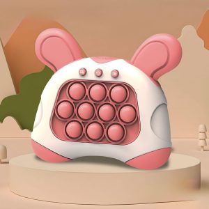 FRANKKLOLO – Quick Push Toy with Lights and POP-UP Patterns. Electronic Toy for Anxiety for Children and Adults. Fun Multiplayer Game for The Whole Family (Pink and White)