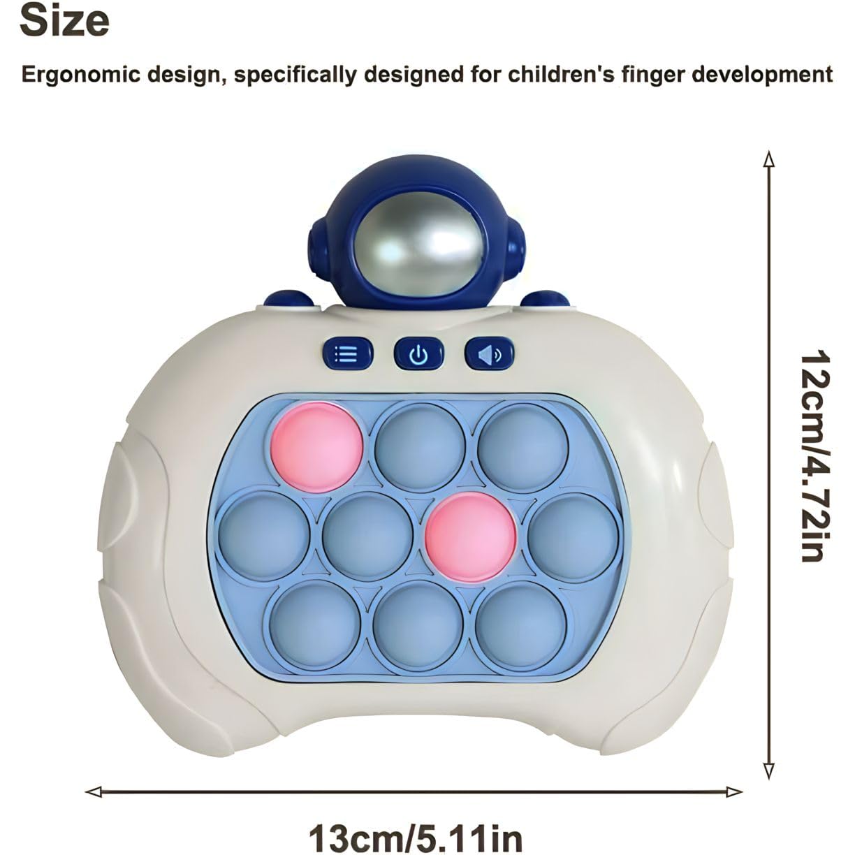 FRANKKLOLO - Quick Push Toy with Lights and POP-UP Patterns. Electronic Toy for Anxiety for Children and Adults. Fun Multiplayer Game for The Whole Family (Pink and White)