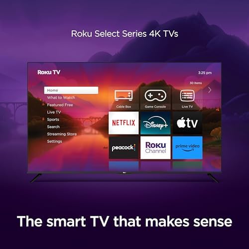 Roku Smart TV – 50-Inch Select Series 4K HDR RokuTV with Roku Enhanced Voice Remote, Brilliant 4K Picture, Automatic Brightness, & Seamless Streaming – Live Local News, Sports, Family Entertainment