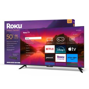 Roku Smart TV – 50-Inch Select Series 4K HDR RokuTV with Roku Enhanced Voice Remote, Brilliant 4K Picture, Automatic Brightness, & Seamless Streaming – Live Local News, Sports, Family Entertainment