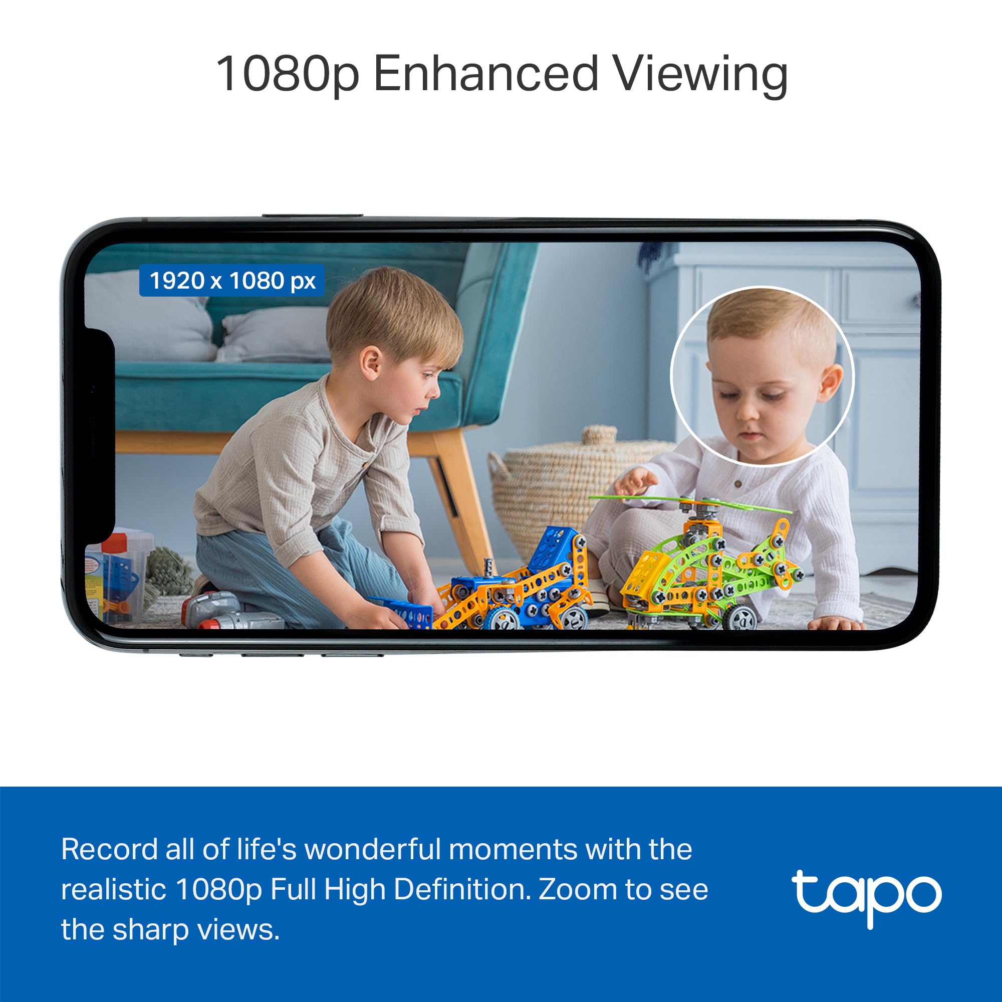 TP-Link Tapo 1080P Indoor Security Camera for Baby Monitor, Dog Camera w/Motion Detection, 2-Way Audio Siren, Night Vision, Cloud & SD Card Storage, Works w/Alexa & Google Home (Tapo C100)