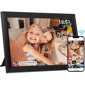 32GB FRAMEO 10.1 Inch Smart WiFi Digital Photo Frame 1280×800 IPS LCD Touch Screen, Auto-Rotate Portrait and Landscape, Built in 32GB Memory, Share Moments Instantly via Frameo App from Anywhere