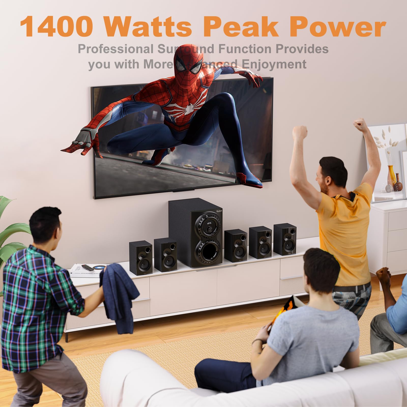 Home Theater Sound System 5.1 Surround Sound Systems - 1400 Watts Peak Power 12