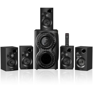 Home Theater Sound System 5.1 Surround Sound Systems – 1400 Watts Peak Power 12″ Subwoofer Strong Bass 5.1 Wired Home Audio Stereo Sound with Bluetooth HDMI ARC Optical Input for TV