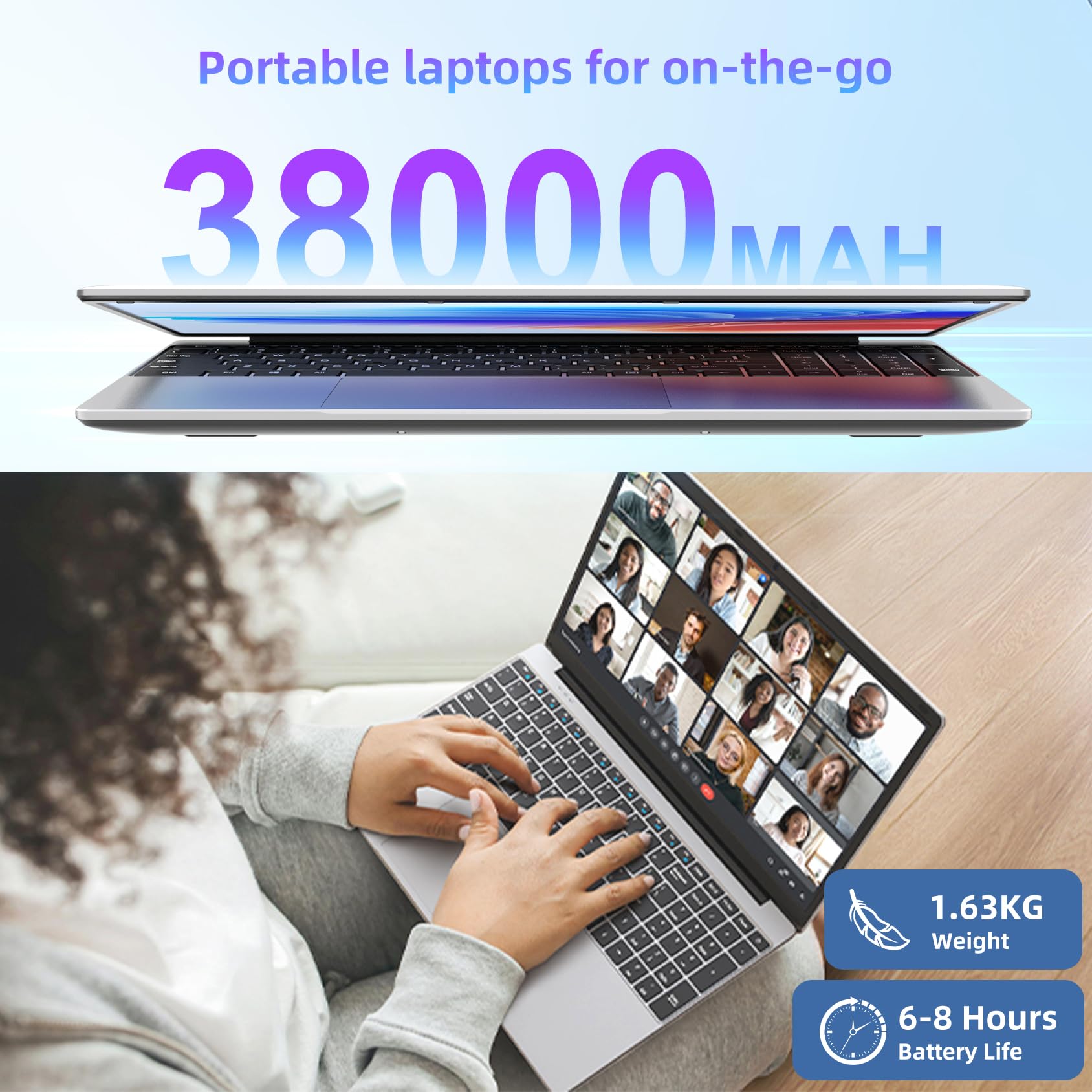 jumper Laptop, Office 365, N95 CPU(Up to 3.4GHz), 16GB RAM 1152GB Storage, Laptop Computer with 16 Inch FHD IPS Display(1920x1200), 38WH Battery, 2.4G+5G WiFi, BT4.0, 2 Speakers, Numeric Keypad.