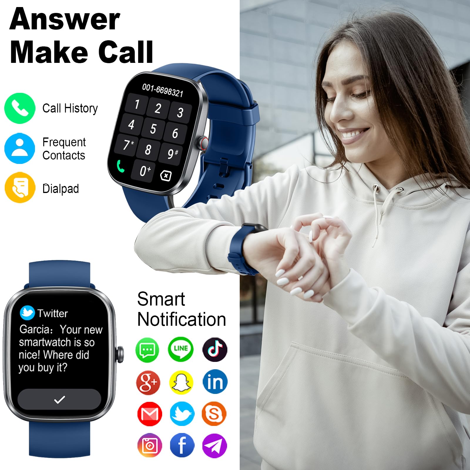 Smart Watch(Answer/Make Call), 1.91