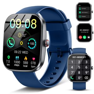 Smart Watch(Answer/Make Call), 1.91″ Smartwatch for Men Women,2025 Fitness Watch with 110+ Sport Modes, Fitness Activity Tracke with Pedometer/Sleep Monitor/Heart Rate/IP68 Waterproof, for Android iOS