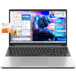 jumper Laptop, 12GB RAM 640GB ROM, Office 365-1 Year 5305U Processor, 15.6 Inch Computer, FHD IPS Screen, 38Wh Battery, 2 Stereo Speakers, USB3.0 * 2, HDMI.