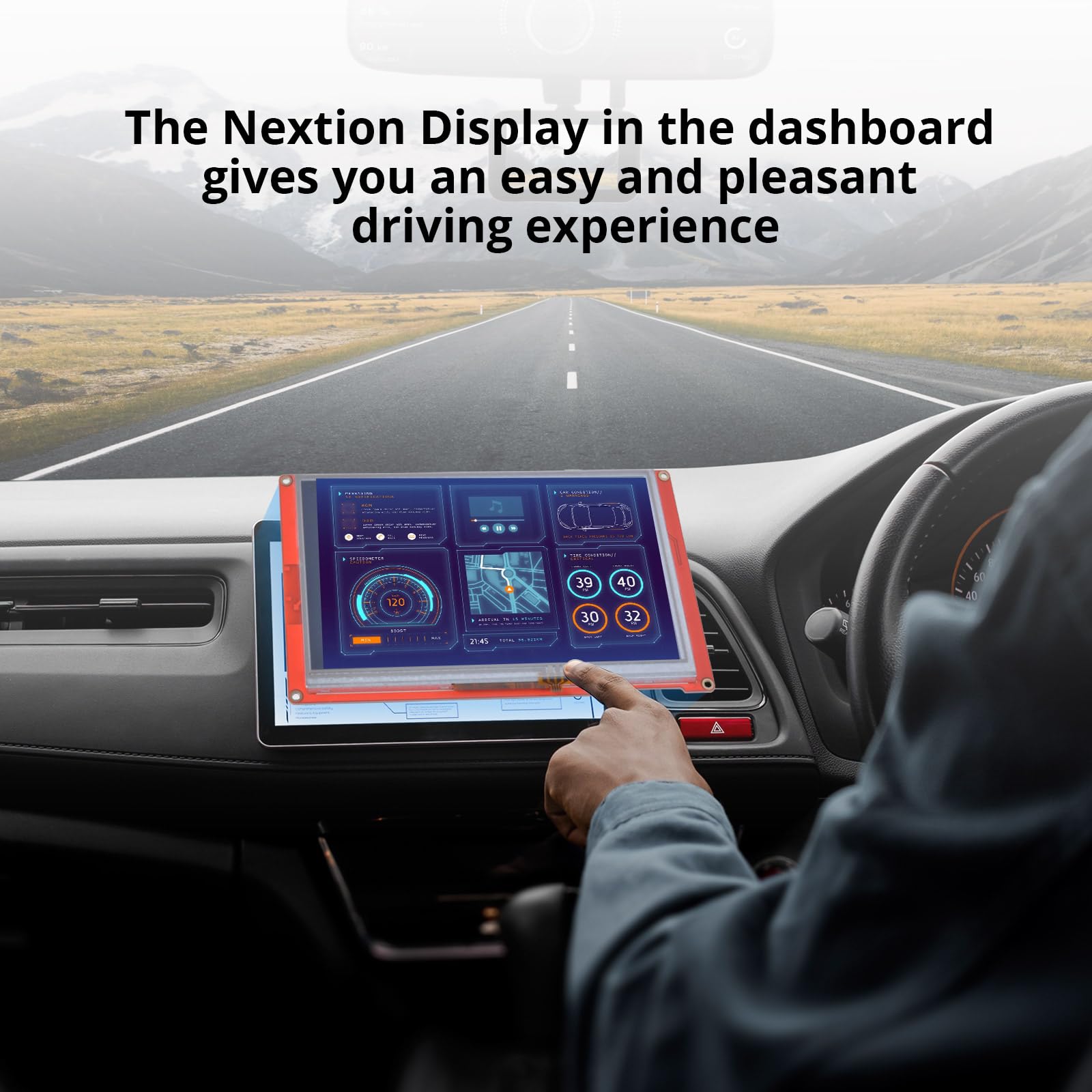 Nextion 7.0″ HMI Display Intelligent Series NX8048P070-011C Capacitive LCD-TFT Touch Screen 800 * 480 Support Video Audio Animation Play Functions and RTC, Suitable for IoT Smart Device and Vehicle.