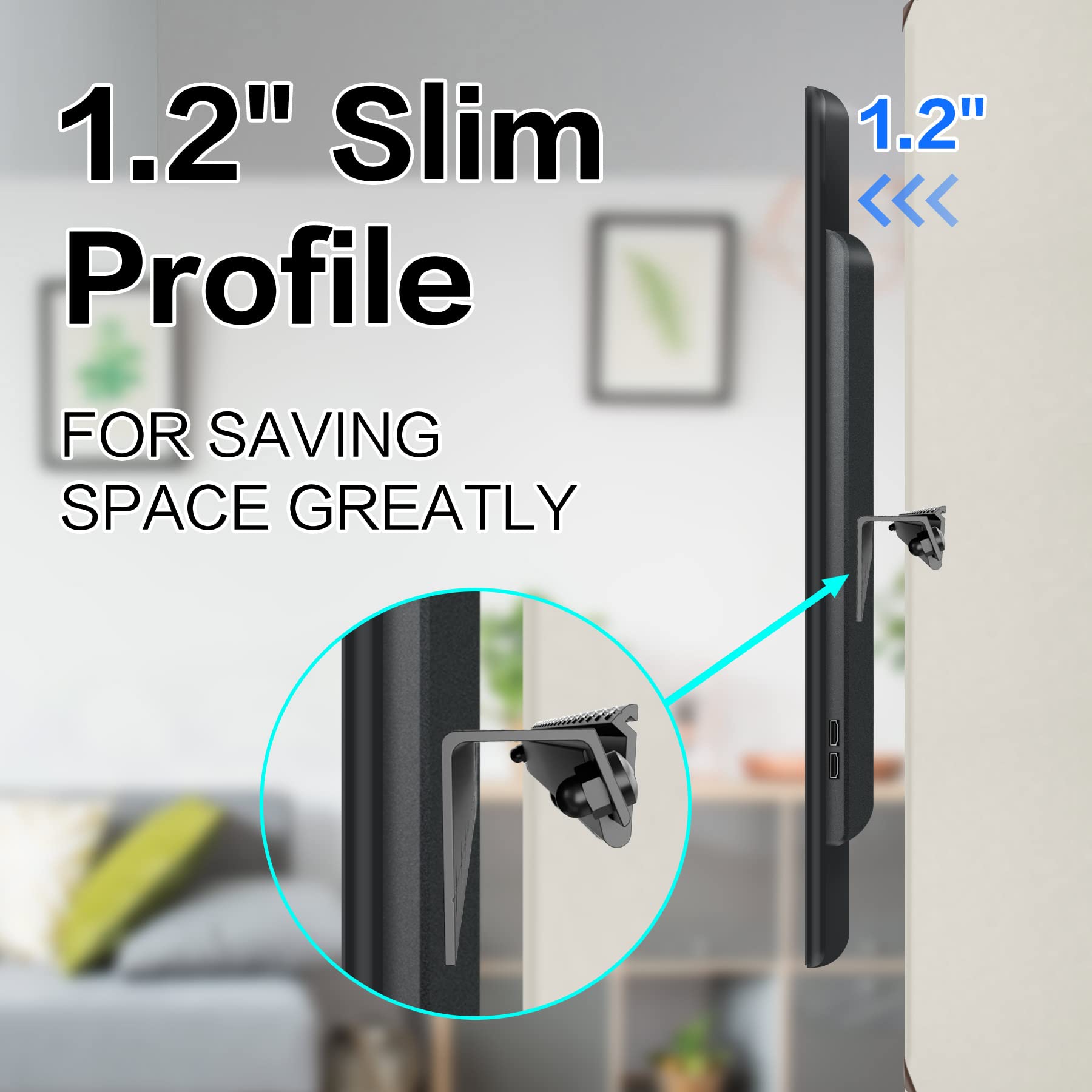 No Drill Drywall TV Mount, No Stud TV Wall Mount for Most Brand 22-55 Inch TVs up to 100 lbs, Easy Install No Stud Studless TV Wall Mount, Include All Hardware-New Level Bubble Meter